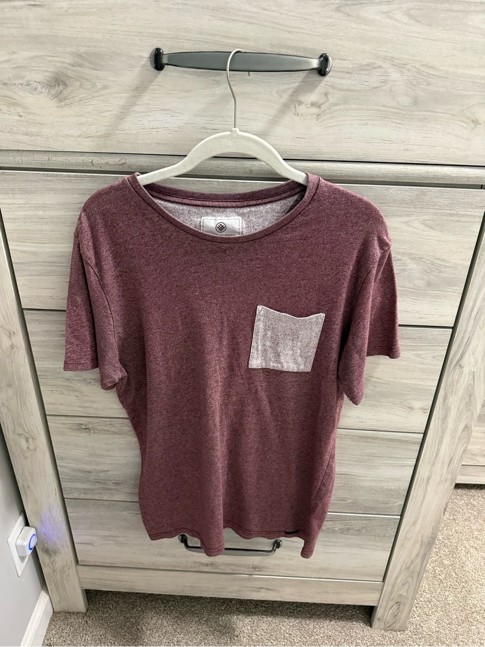 on the byas Burgundy Short Sleeve Pocket Tee with Pocket